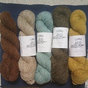 Lore Wool Yarn Set - Brown, Beige, Blue, Green, Yellow